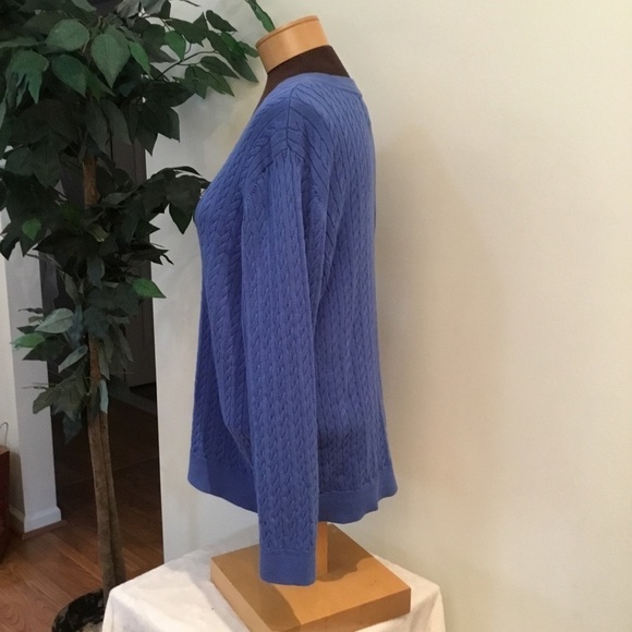 Karen Scott 1x blue cardigan w/ gold buttons - Picture 6 of 16